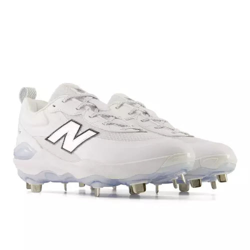 New Balance Fresh Foam Velo v5 Metal Softball Cleat - White/Metallic Silver