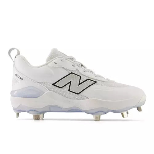 New Balance Fresh Foam Velo v5 Metal Softball Cleat - White/Metallic Silver