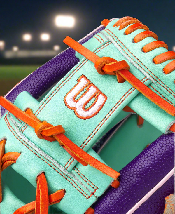 Close-up of the web on the Wilson Custom A2000 1975SS 11.75" Baseball Glove - GOTM April 2025