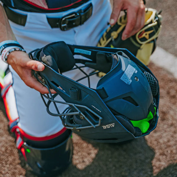 Close-up of a player's All Star MVP-5 Pro Series™ helmet