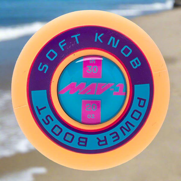 Close-up of the knob on the 2026 Easton MAV1™ Flash -10 USSSA Baseball Bat
