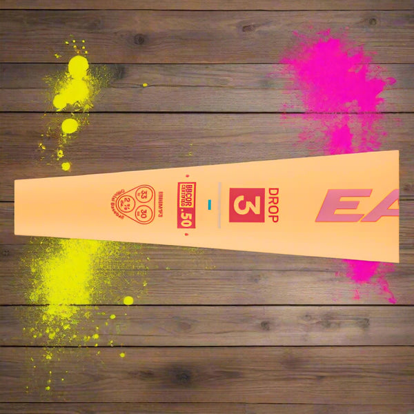 Close-up of the certifications on the 2026 Easton MAV1™ Flash -3 BBCOR Baseball Bat