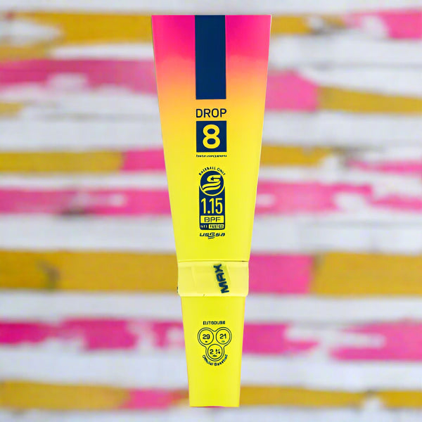 Close-up of the certification stamp on the 2026 Easton The Dub USSSA -8 Baseball Bat