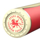 Close-up of the end cap on the 2027 Combat MFG Spec A1 Steel Horses Red Rider -3 BBCOR Baseball Bat