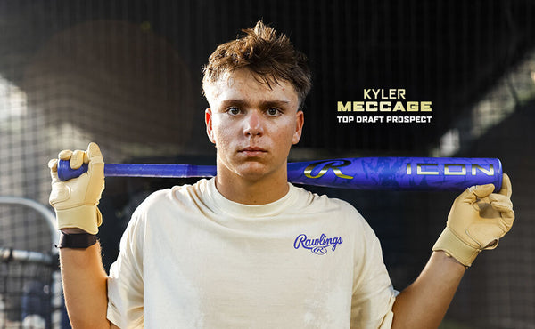 Elite player holding the 2027 Rawlings Icon™ -3 BBCOR Baseball Bat