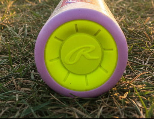 Close-up of the end cap on the 2027 Rawlings Icon Fest™ USSSA Baseball Bat
