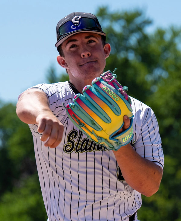 Player in the field using the Wilson 2027 A2000® 1727SS 11.75" Baseball Glove