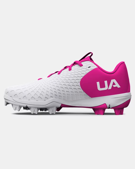 Under Armour Girls Glyde 2 RM Jr. Fastpitch Molded Cleat Pink TripleSSports