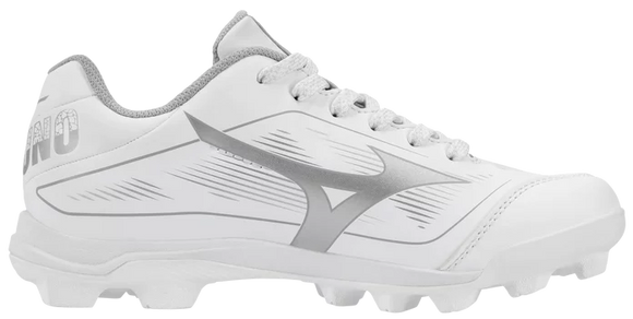 Mizuno CushionRevo Finch Jr. Youth Fastpitch Molded Cleat - White/Silver
