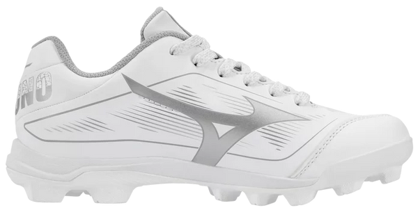 Mizuno CushionRevo Finch Jr. Youth Fastpitch Molded Cleat - White/Silver