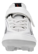 Front view of the Mizuno CushionRevo Diamond Youth Baseball Molded Cleat - White/Black