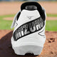 Rear view of the Mizuno Cushionrevo Diamond Youth Molded Baseball Cleat - White/Black