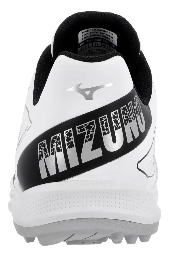 Rear view of the Mizuno CushionRevo Diamond Turf Shoe