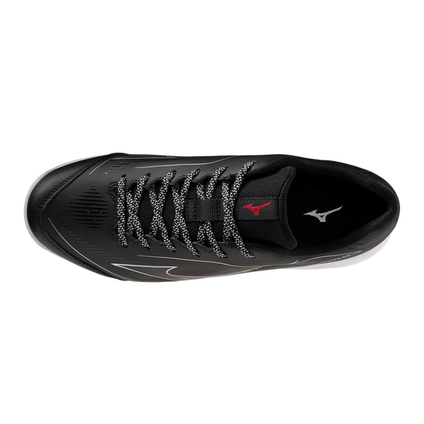 Top view of the Mizuno CushionRevo Diamond Turf Shoe - Black/White