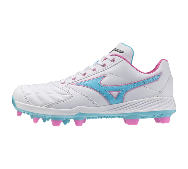 Mizuno Pro Select Fastpitch TPU Molded Cleat - White/Pink