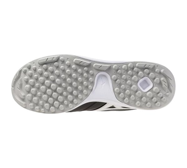 View of the sole of the Mizuno Pro Select Turf Shoe- Black/White