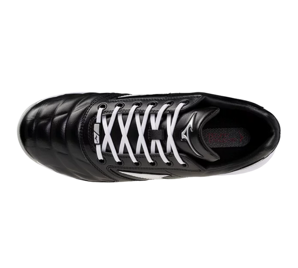 Top view of the Mizuno Pro Select Turf Shoe- Black/White