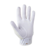 Mizuno MVP Adult Batting Glove - White/Gold
