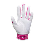 Mizuno Finch Youth Fastpith Padded Batting Glove - White/Pink
