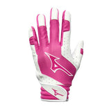 Mizuno Finch Youth Fastpith Padded Batting Glove - White/Pink