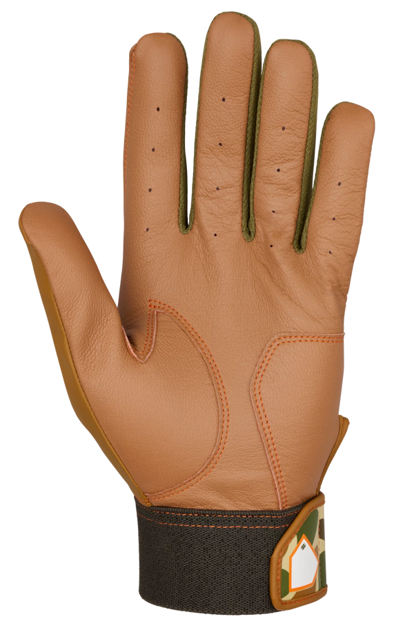Palm view of the Mizuno MVP Adult Batting Glove - New - Duck Camo