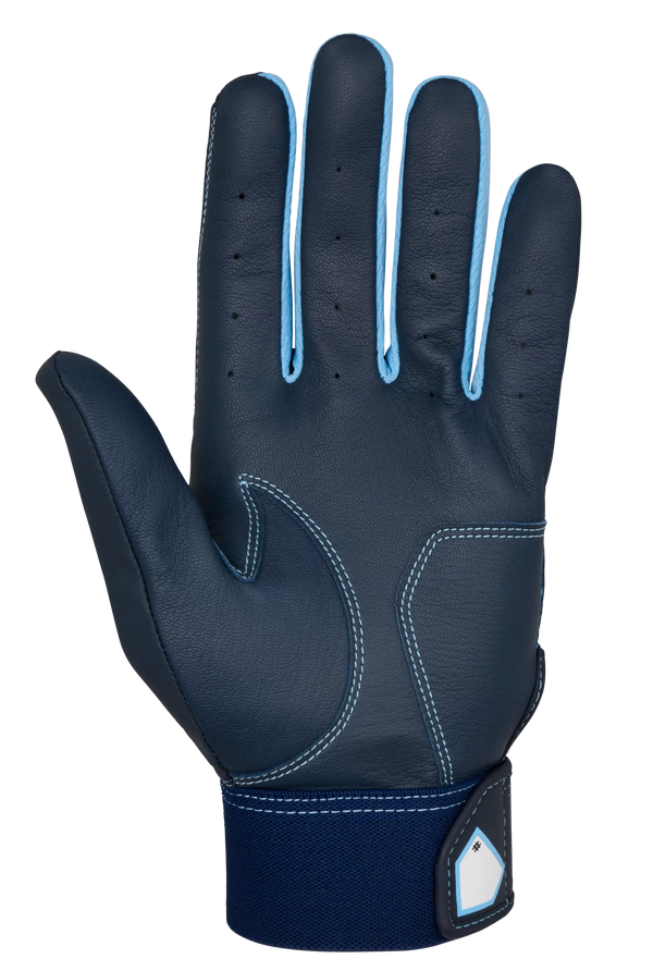 Palm view of the  Mizuno MVP Youth Batting Glove - Navy/Light Blue