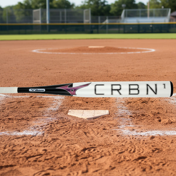 Close-up of the barrel of the 2026 Mizuno F24-CRBN1 -9 Fastpitch Bat