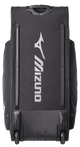 View of the wheels and undercarriage of the Mizuno Shogun Wheeled Bag