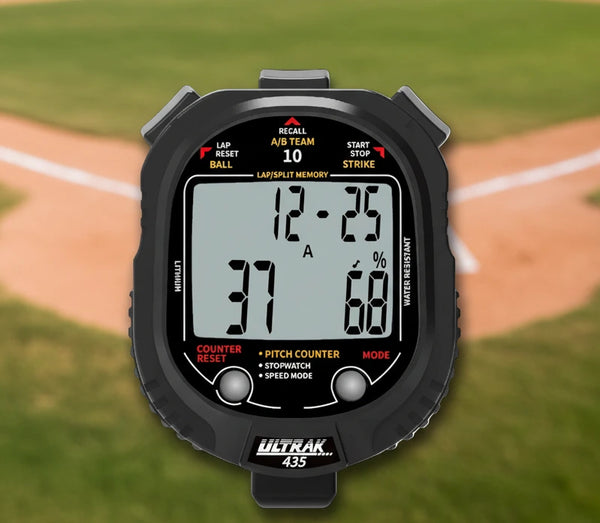 Ultrak 435 Pitch Counter with Strike Pct./Pitch Speed Monitor - 10 Memory Stopwatch