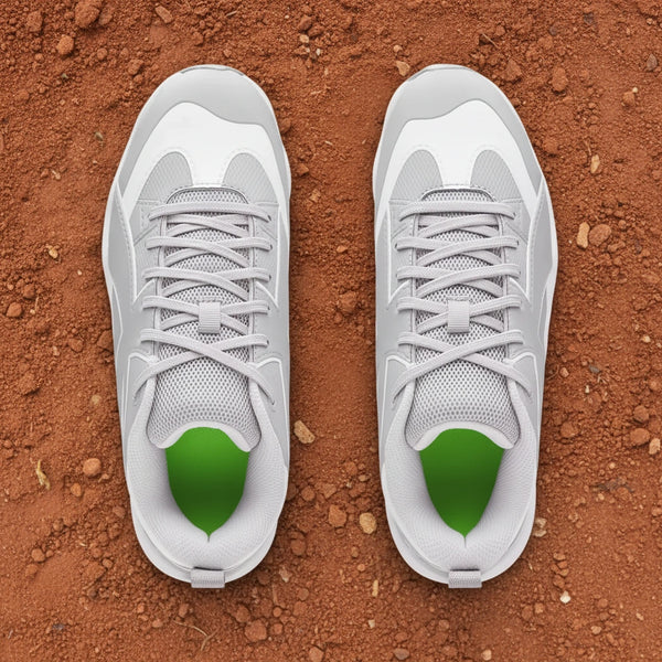 Top view of the Under Armour Leadoff Icon Low RM Jr. Youth Molded Cleat - Gray