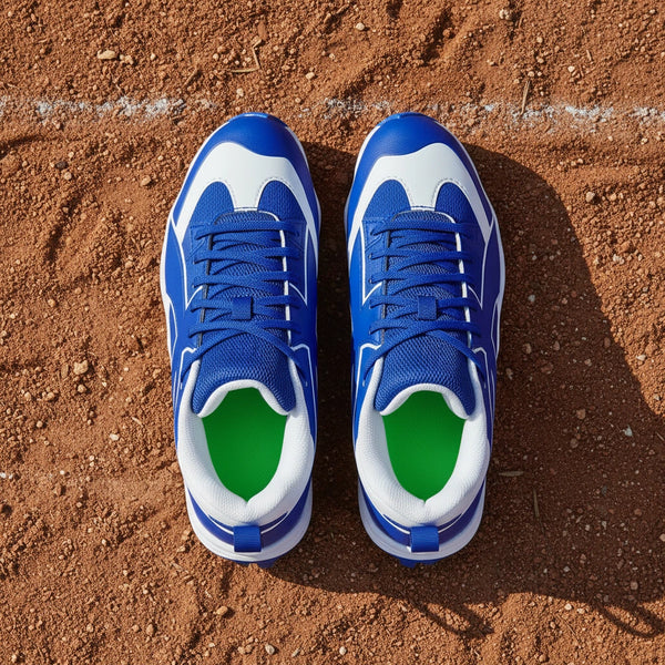 Top view of the Under Armour Leadoff Icon Low RM Jr. Youth Molded Cleat - Royal