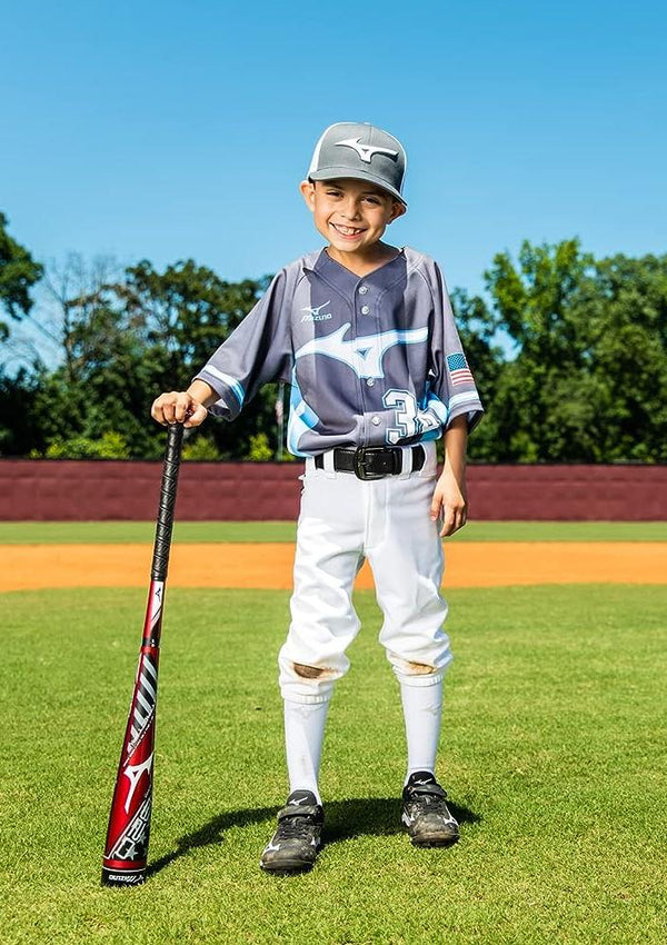 Young player modeling the Mizuno Premier Short Baseball Pant