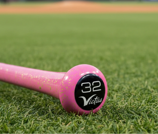 Close-up of the knob on the Victus Fernando Tatis TATIS23 Pro Reserve Maple Wood Baseball Bat