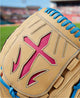 Close-up of the web of the Wilson Custom A2000 B23 12" Baseball Glove - GOTM August 2024