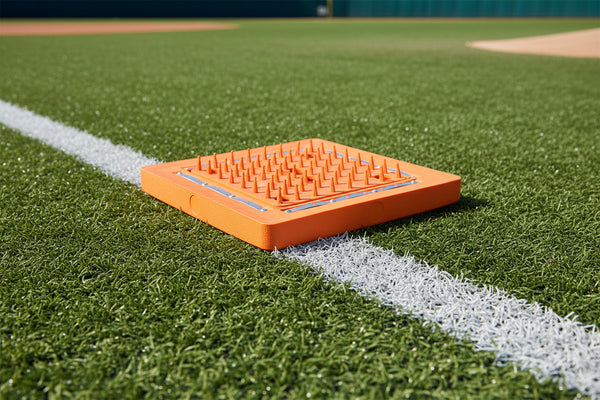 Underside of the Spyder Turf Orange 1st Base - 15" x 15" x 3"