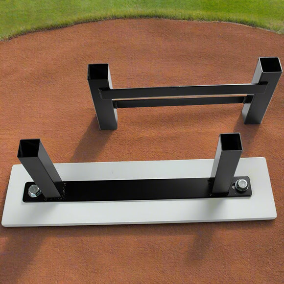 Reverse view of the Dual Stanchion Pitcher's Rubber System