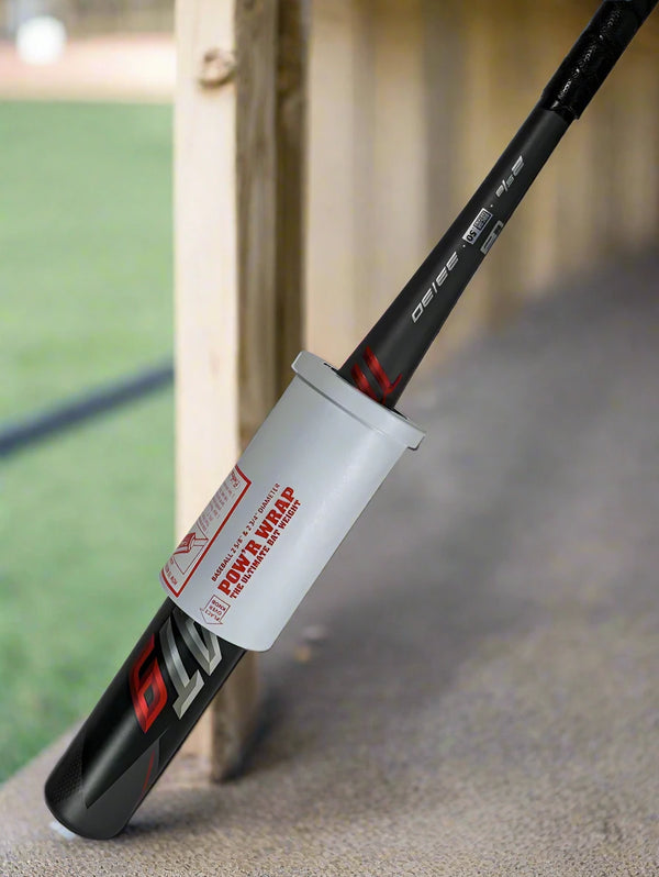 Pow'r Wrap Baseball Bat Weight - 24 oz. fitted on a baseball bat