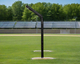 Side view of the Bullet Fastpitch Softball Screen with Overhead Protector (8' x 4') - Black
