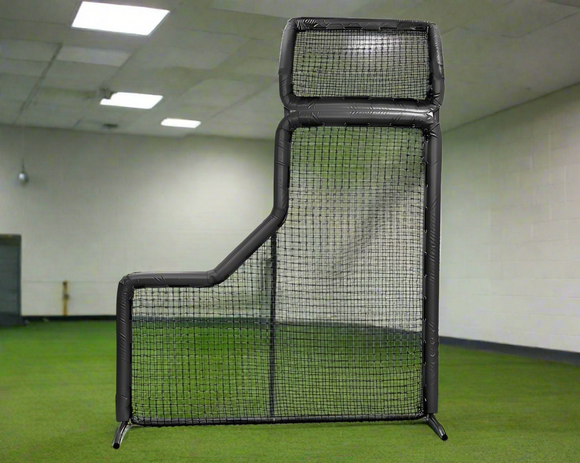 Bullet L-Screen with Overhead Protector (7' x 7') - Black