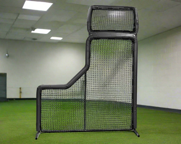 Bullet L-Screen with Overhead Protector (7' x 7') - Black