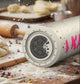 Close-up of the end cap on the 2026 Combat MFG Cookie Jar "Cookies & Cream" Spec-H1 Hybrid -3 BBCOR Baseball Bat