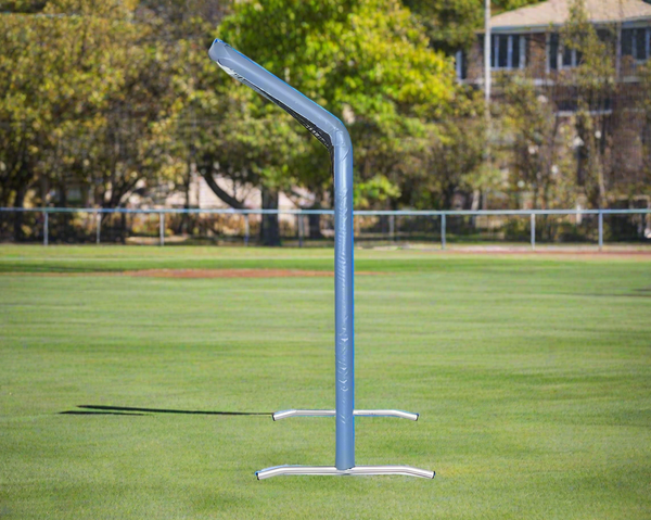 Side view of the Bullet Fastpitch Softball Screen with Overhead Protector (8' x 4') - Columbia