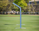 Side view of the Bullet Fastpitch Softball Screen with Overhead Protector (8' x 4') - Columbia