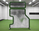 Bullet Combo L-Screen with Overhead Protector (7' x 7') - Dark Green