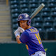 Player batting with the 2025 Easton Rope™ -3 BBCOR Baseball Bat