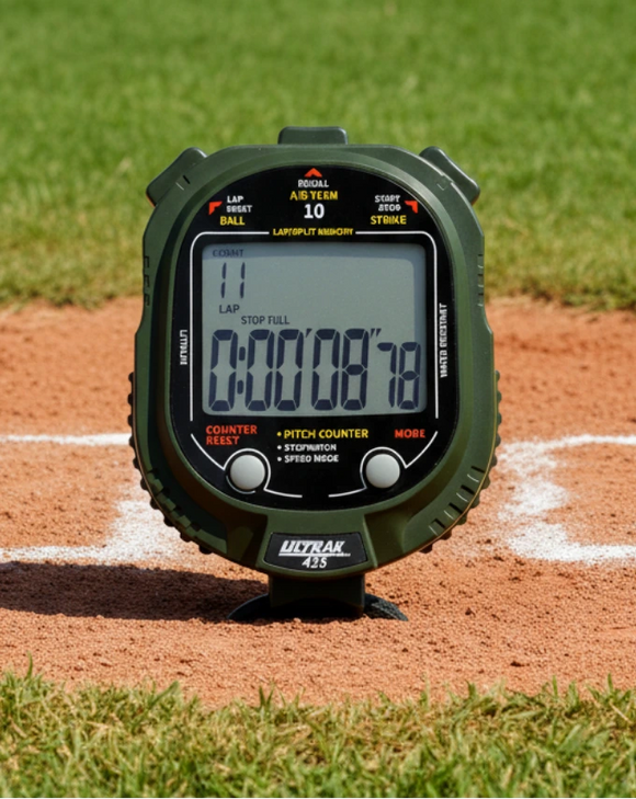 Ultrak 435 Pitch Counter with Strike Pct./Pitch Speed Monitor - 10 Memory Stopwatch