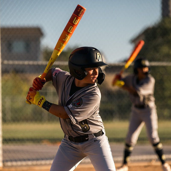 Young batter using the 2025 Easton Hype Fire® USA Baseball Bat