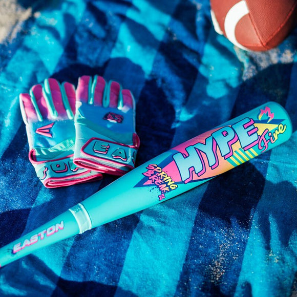 Close-up of the barrel of the 2026 Easton Spring Break Mint Hype Fire USA Baseball Bat