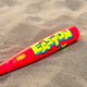 Close-up of the barrel and certification stamp on the 2026 Easton Spring Break Pink Dub USSSA Baseball Bat