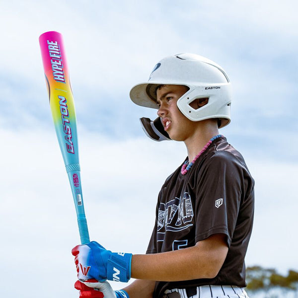 Player about to go to the plate with the 2026 Easton Hype Fire® USSSA Baseball Bat